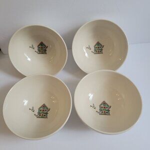 Thomson Pottery "Birdhouse" 7.5" Bowls Set Of 4
